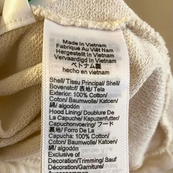 J Crew M size cream color sweatshirt with hood. - Picture 6 of 7